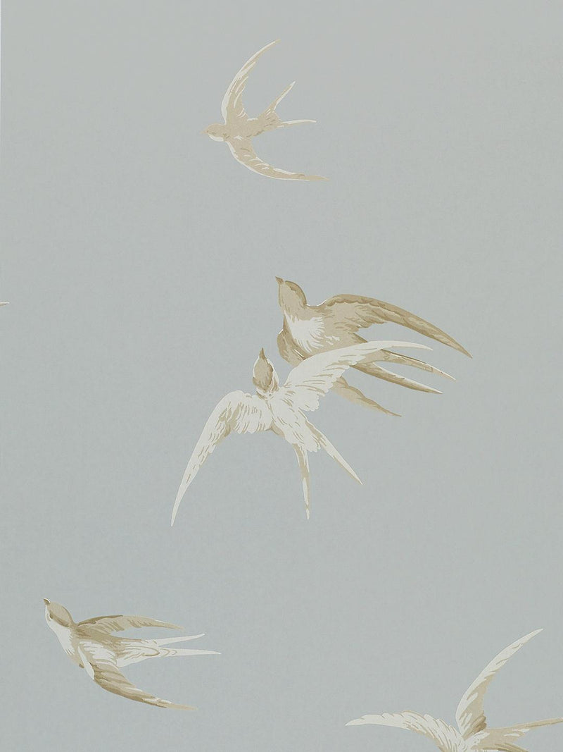 Swallows wallpaper - Soft Grey