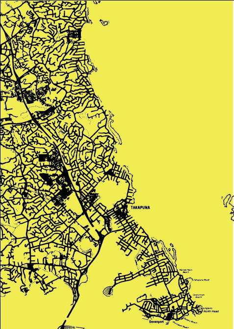 Takapuna Yellow City Map