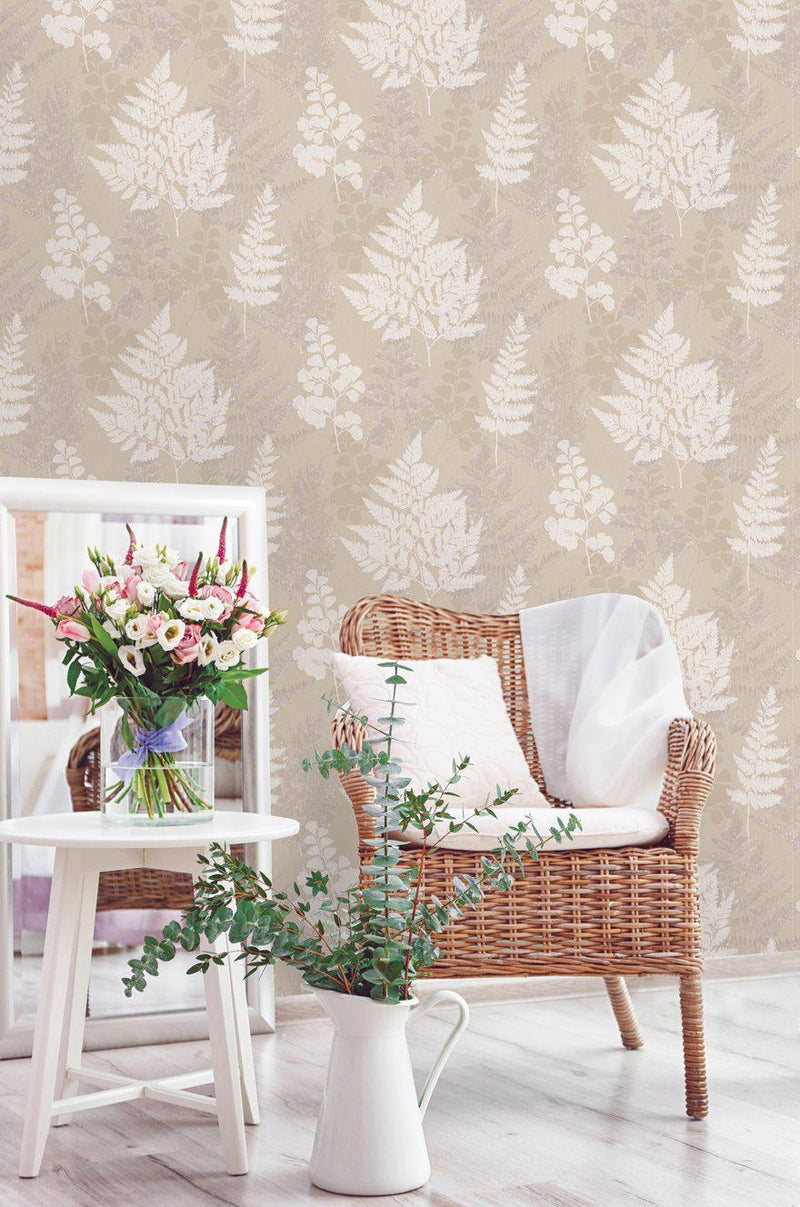 Taupe Bramble Wallpaper
