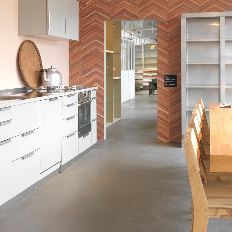 Teak on Teak Chevron Wallpaper