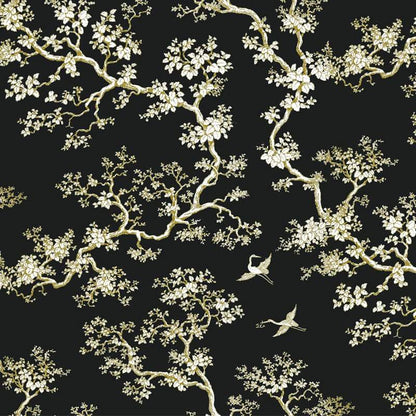 The Cranes Florence Broadhurst Wallpaper - Black Night