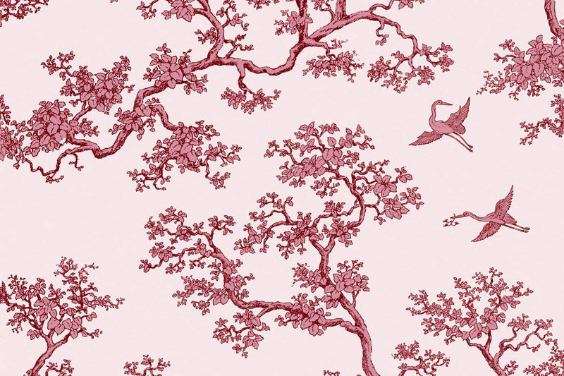 The Cranes Florence Broadhurst Wallpaper - Bubblegum