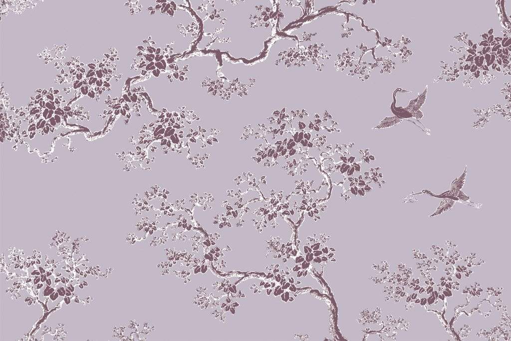 The Cranes Florence Broadhurst Wallpaper - Heather