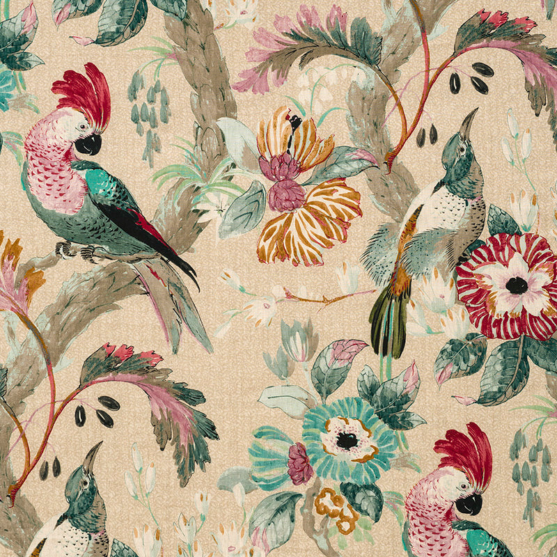 The Conservatory Fabric (with Cockatoos)  - 2 Colours