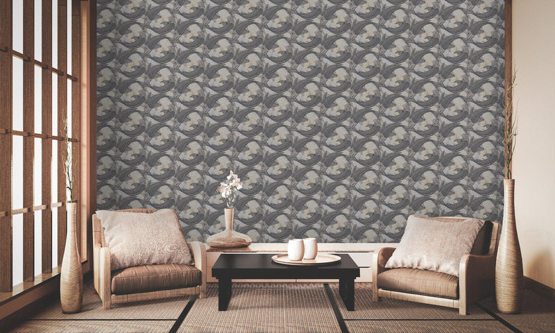Tokyo Fish Bowl Wallpaper - 5 Colours NZ-Wallpaper