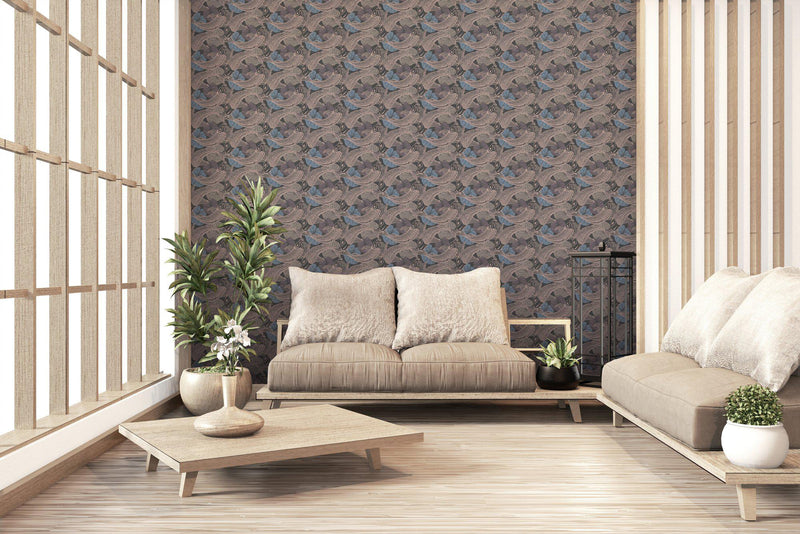 Tokyo Fish Bowl Wallpaper - 5 Colours NZ-Wallpaper