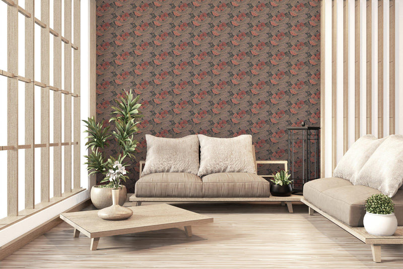 Tokyo Fish Bowl Wallpaper - 5 Colours NZ-Wallpaper