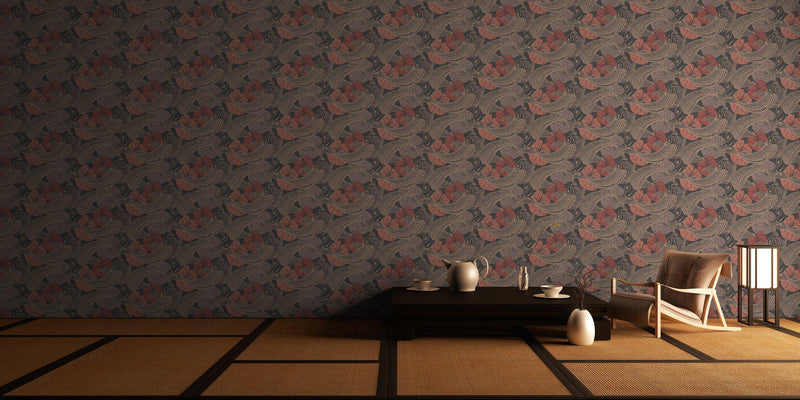 Tokyo Fish Bowl Wallpaper - 5 Colours NZ-Wallpaper