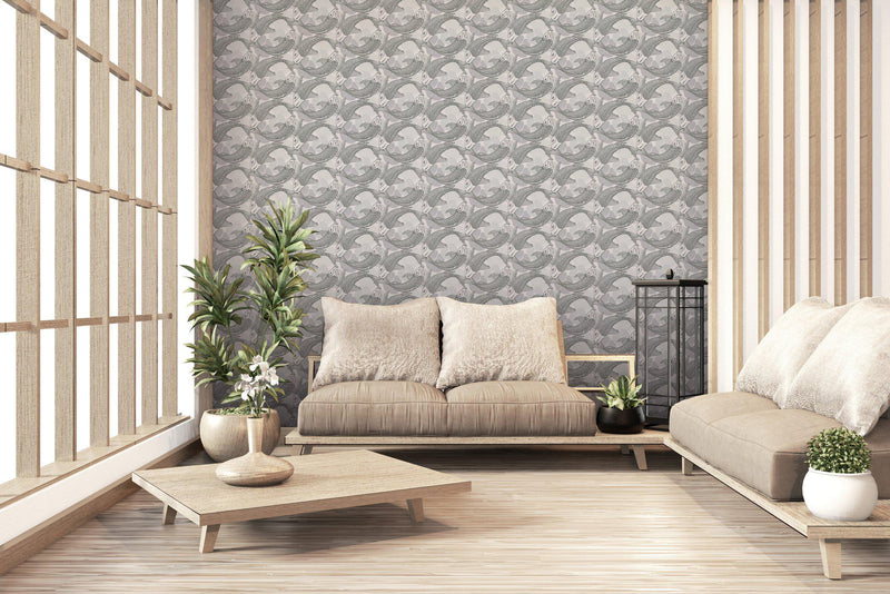 Tokyo Fish Bowl Wallpaper - 5 Colours NZ-Wallpaper