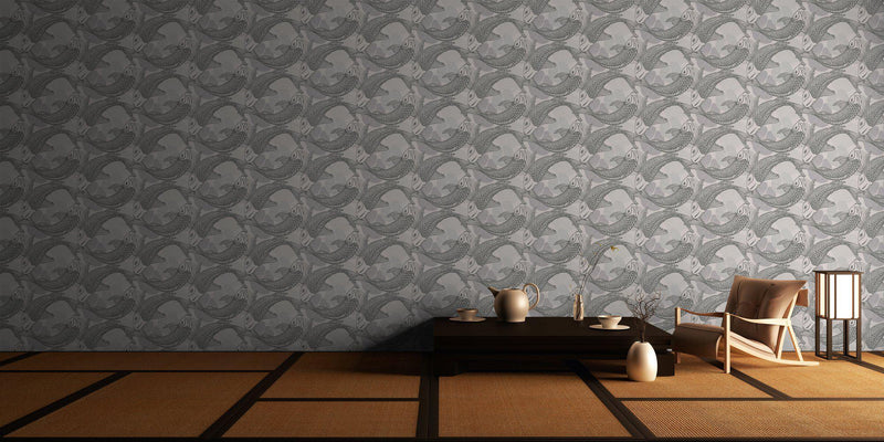 Tokyo Fish Bowl Wallpaper - 5 Colours NZ-Wallpaper