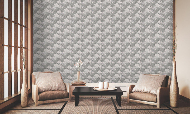 Tokyo Fish Bowl Wallpaper - 5 Colours NZ-Wallpaper