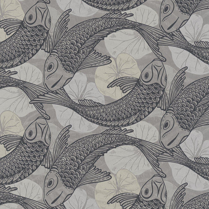 Tokyo Fish Bowl Wallpaper - 5 Colours NZ-Wallpaper