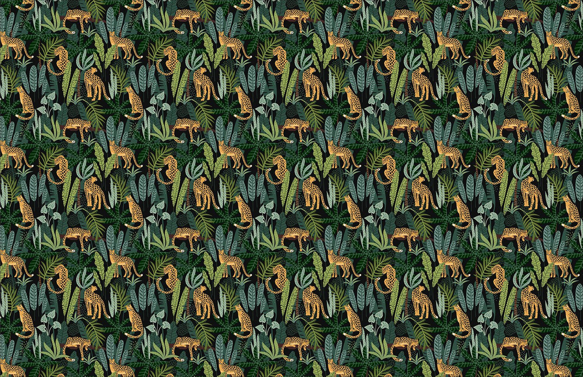 Tropical Leopard - Custom Sized Wallpaper Mural (per m2)