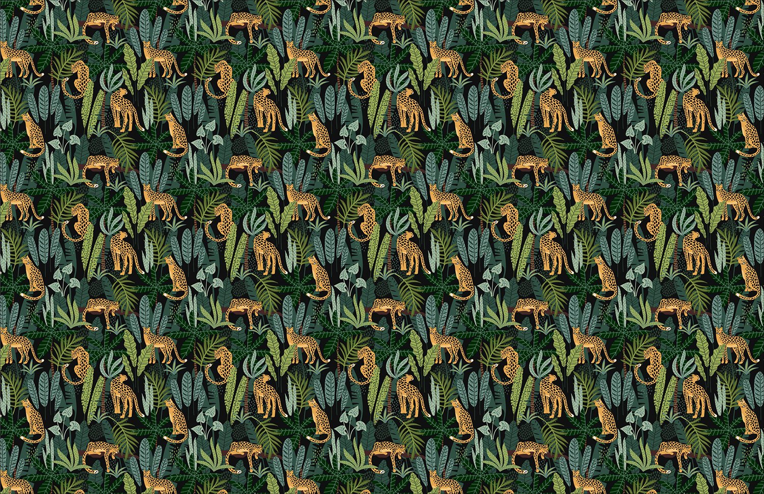 Tropical Leopard Wallpaper - Custom Size Mural NZ-Wallpaper