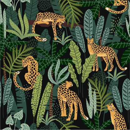 Tropical Leopard - Custom Sized Wallpaper Mural (per m2)