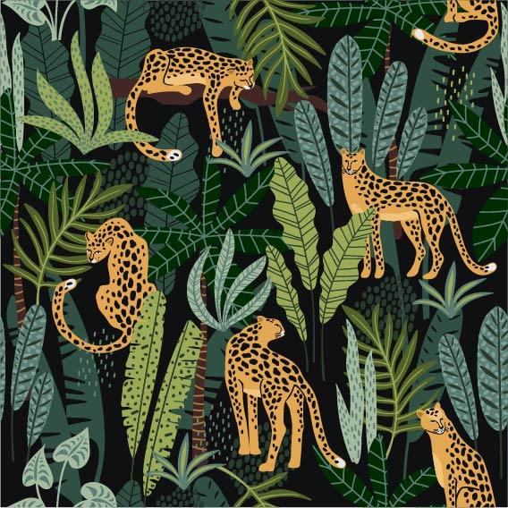 Tropical Leopard Wallpaper - Custom Size Mural