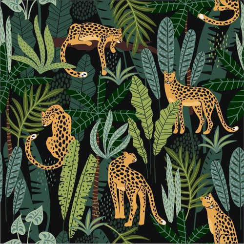 Tropical Leopard Wallpaper - Custom Size Mural NZ-Wallpaper
