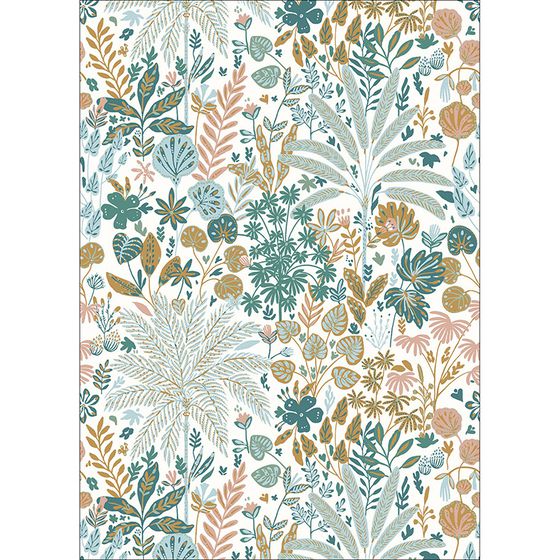 Tropical Move Wallpaper Panel - Soft Blue