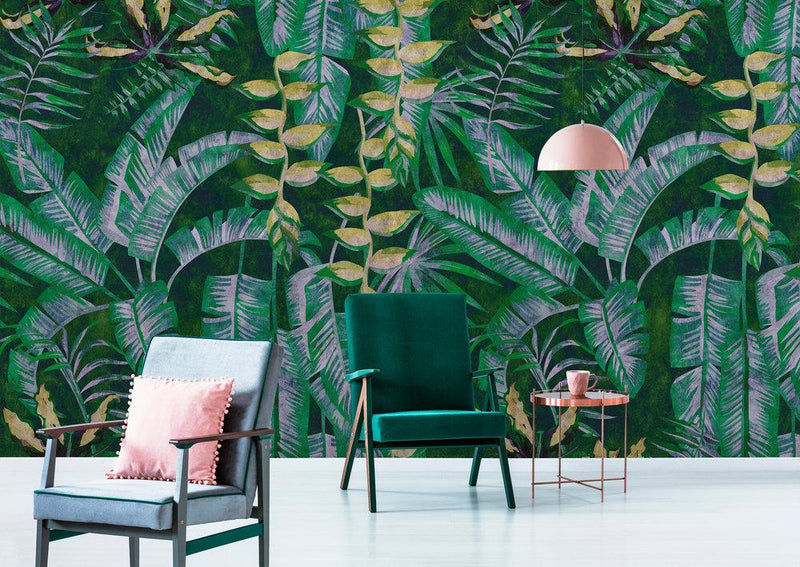 Tropicana Mural Wallpaper - Green/Yellow