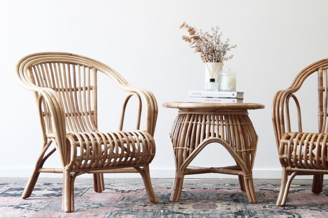 Truro Cane Chair & side table