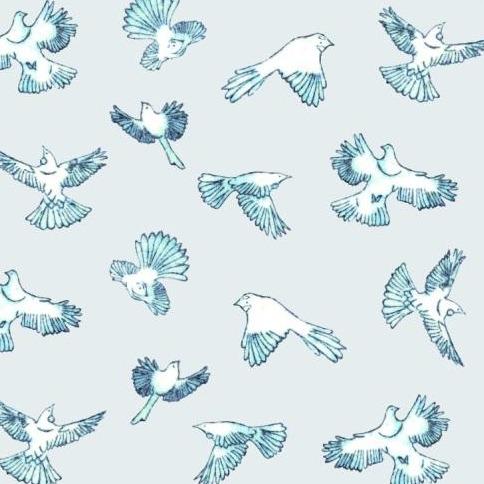 Twill New Zealand Bird Life Mural - Grey