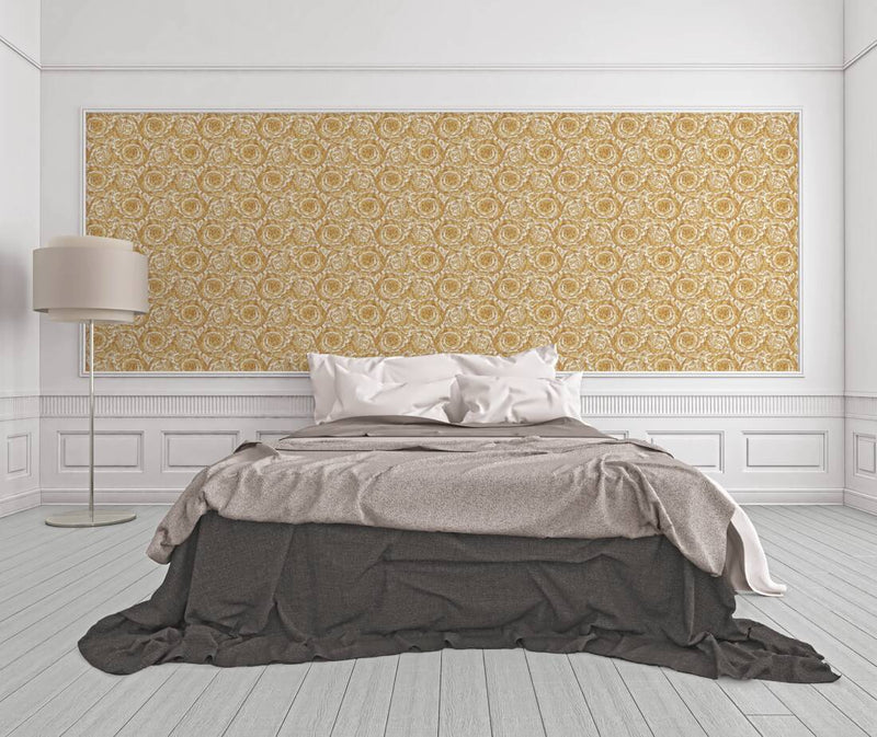 Versace Floral Garland Wallpaper- 7 Colours NZ-Wallpaper