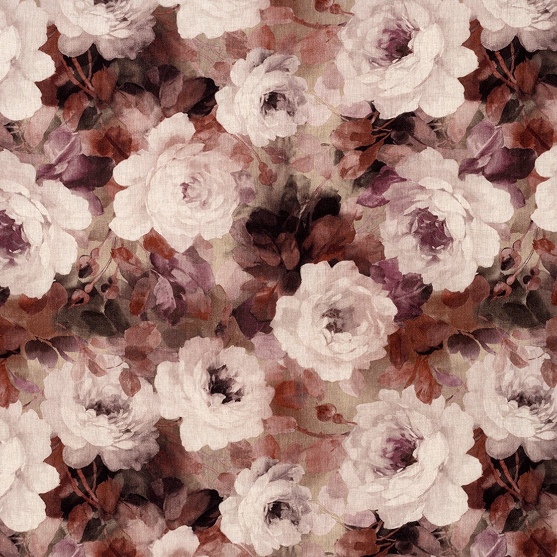 Victoria Vintage Rose Fabric - 5 Colours