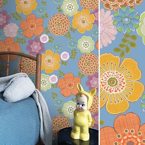 Vintage Bloom the Mural - Blue