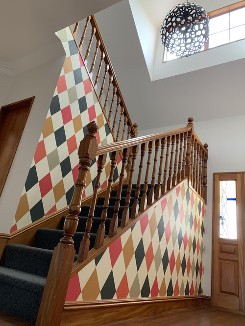 Wallpaper on a staircase - Customers Photo