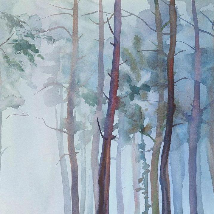 Watercolour Forest Mural