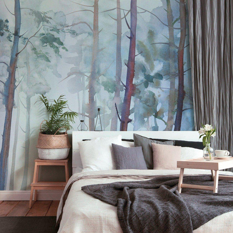 Watercolour Forest Mural Room Shot