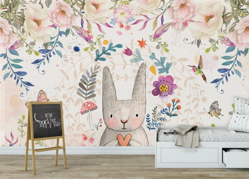 Whimsical Rabbit - Custom Mural Wallpaper