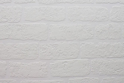White Brick Textured Wallpaper