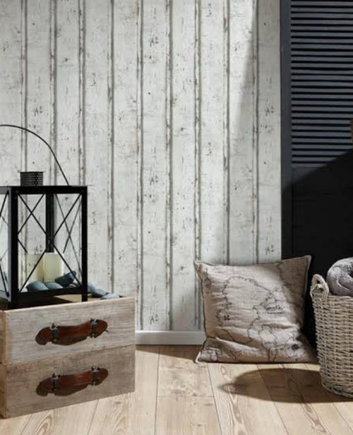 White Wood Wallpaper - 2 Colours NZ-Wallpaper