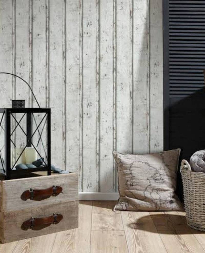 White Wood Wallpaper - 2 Colours NZ-Wallpaper