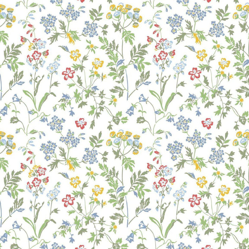 White/Multi Floral Wallpaper