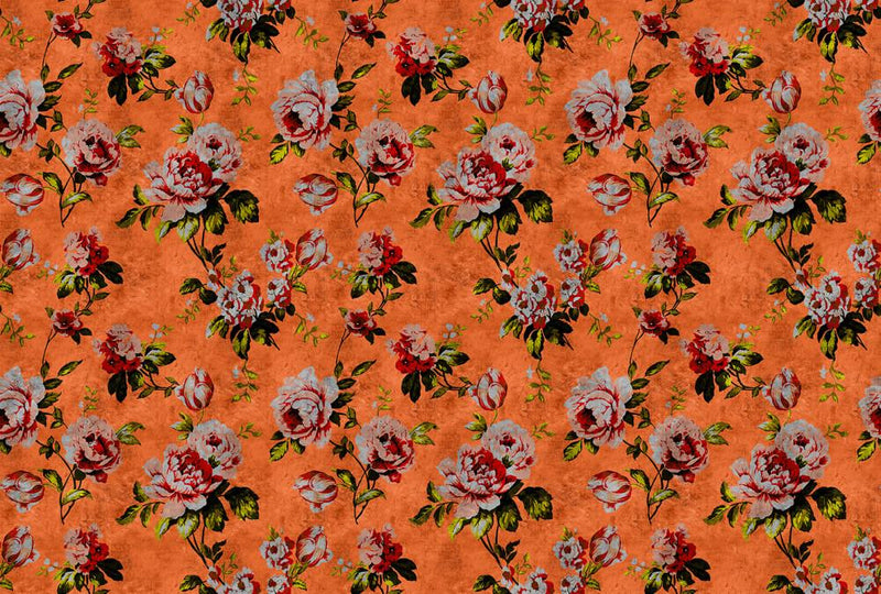 Wild Rose Mural - Orange