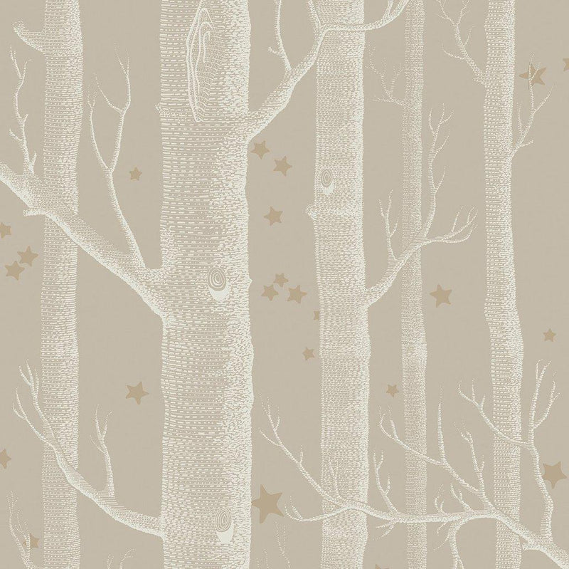 Woods and Stars - Linen (Gold Stars)