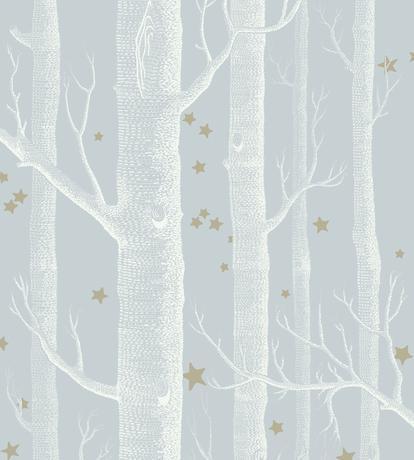 Woods and Stars Wallpaper - Powder Blue