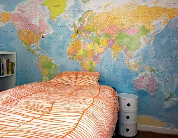 World Map Mural