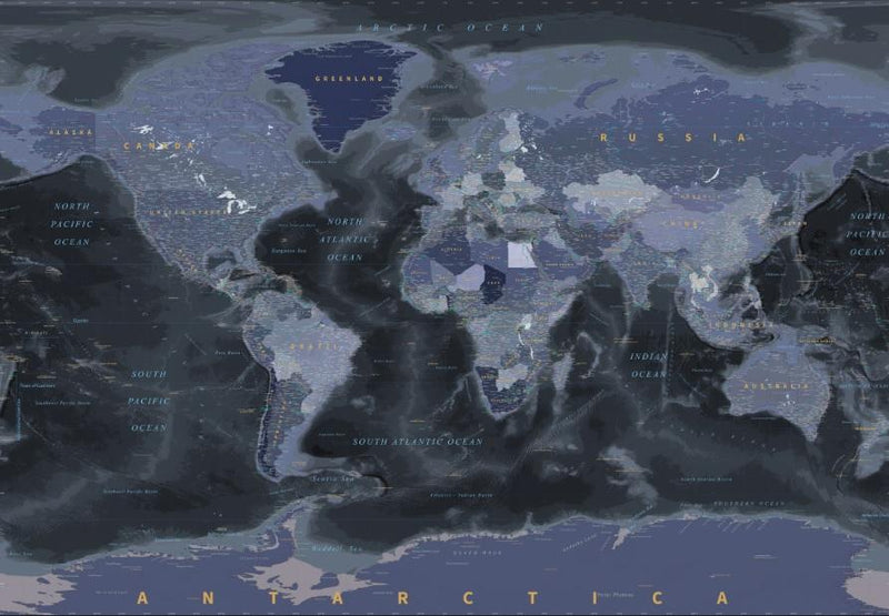 World Map - Nightime Colour