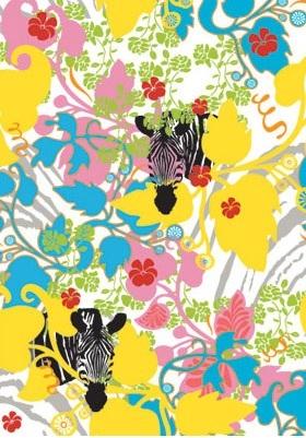 Zebra Animal Flowers Wallpaper Posters - Discontinuing