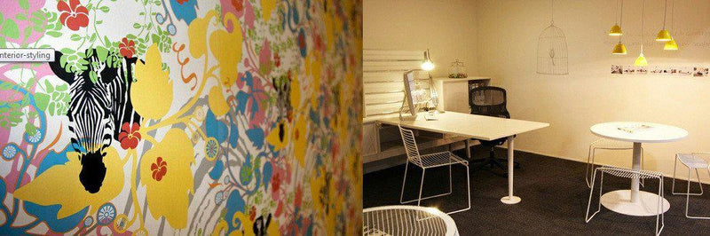 Zebra Tile Wallpaper Office - Tauranga (Bubble Interiors)