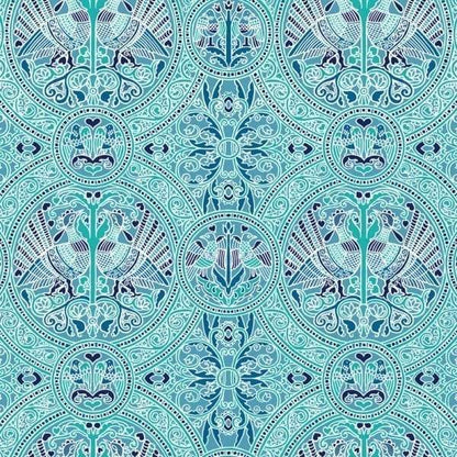 arabian birds florence aquamarine wallpaper nz