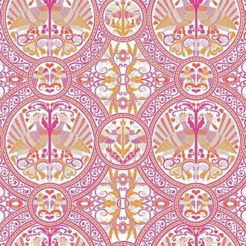 arabian birds florence summer pink wallpaper nz
