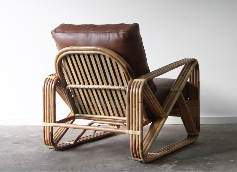 Whakatu Cane Chair - Leather Cushions