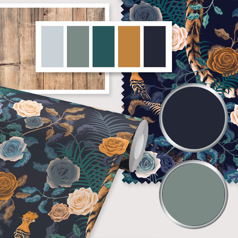 Bengal Rose Garden Fabric - 3 Colours