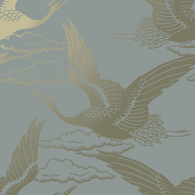 Metallic Cranes Wallpaper - 3 Colours