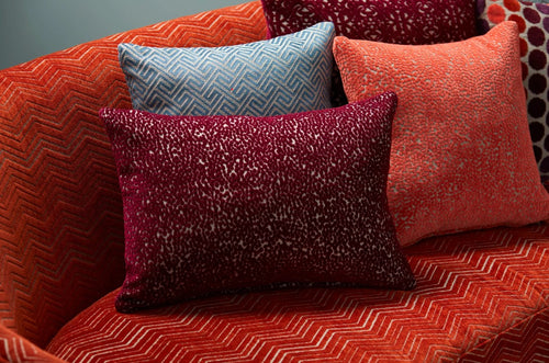 Boysenberry & coral cushions
