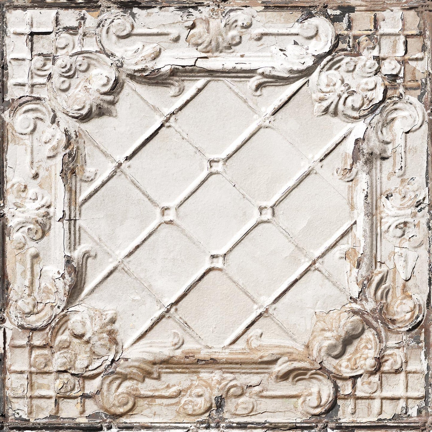 Brooklyn Tin Tiles Wallpaper- White 09